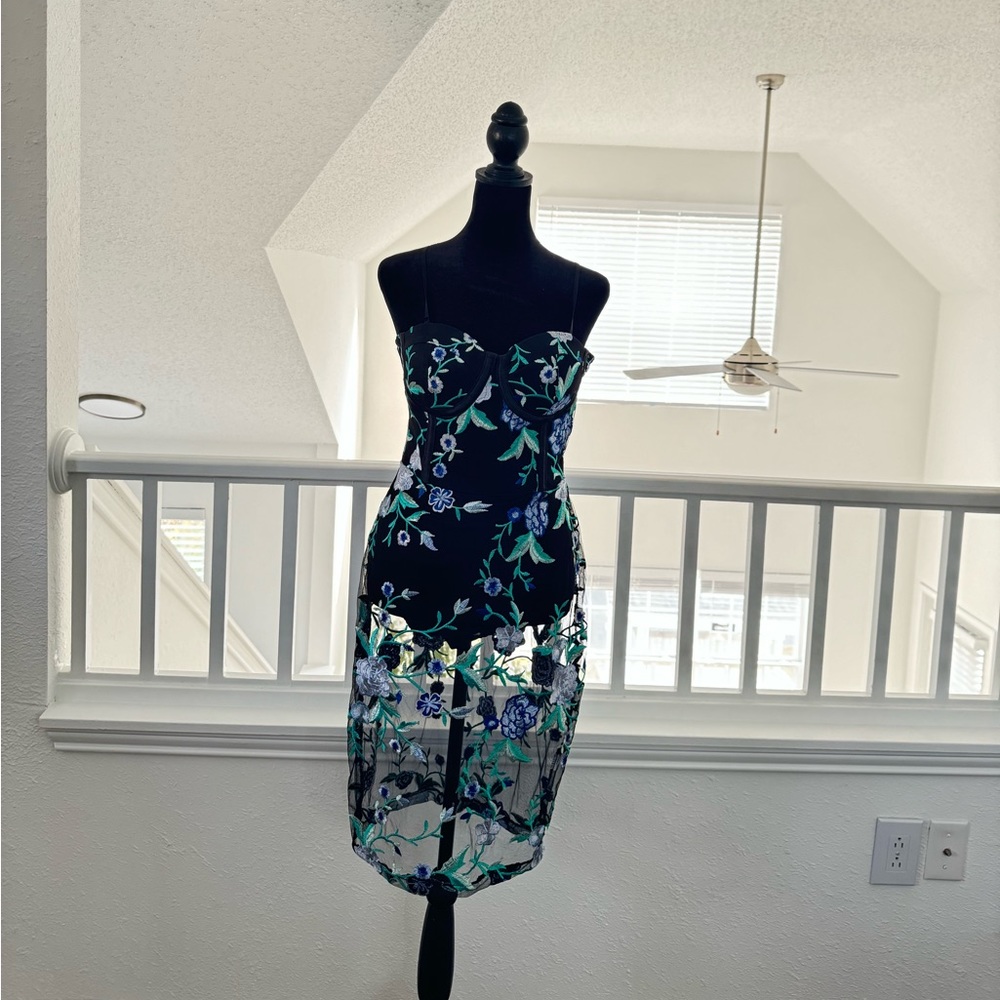 by the way floral corset midi